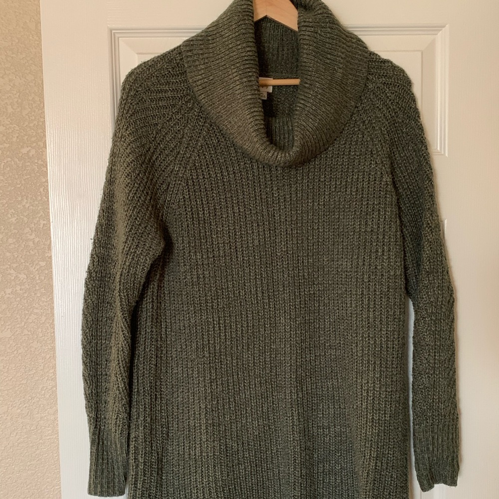 Green Cowl Neck Sweater